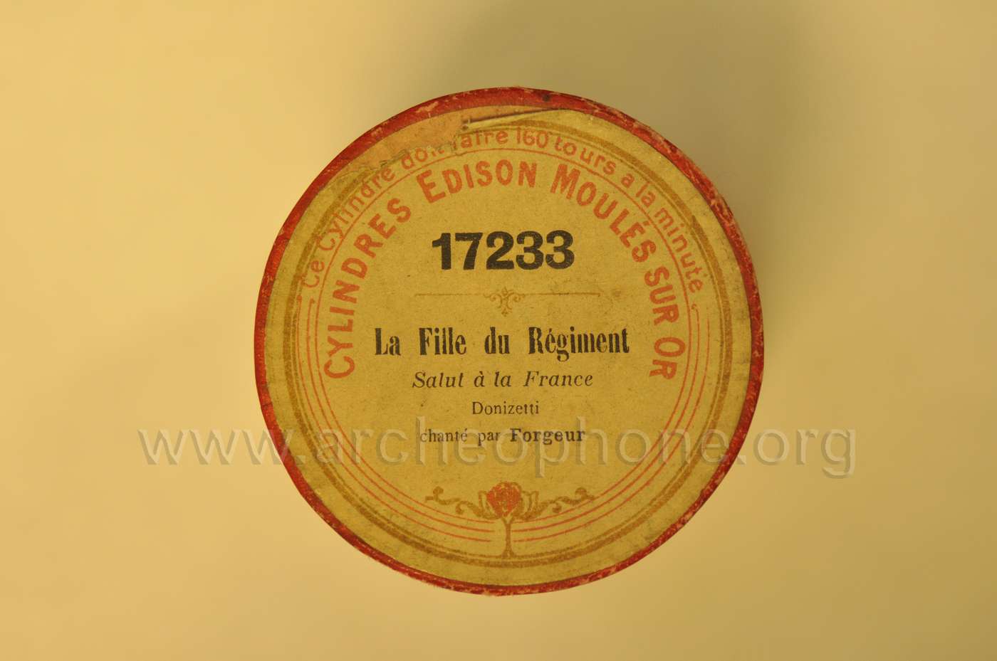 Photo du disque ou cylindre en question
