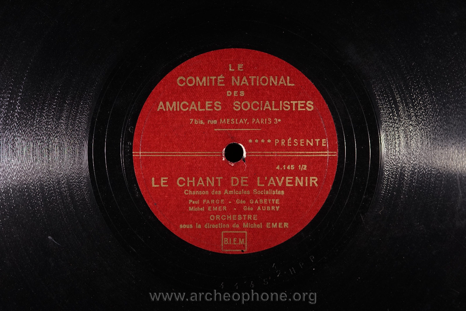 Photo du disque ou cylindre en question