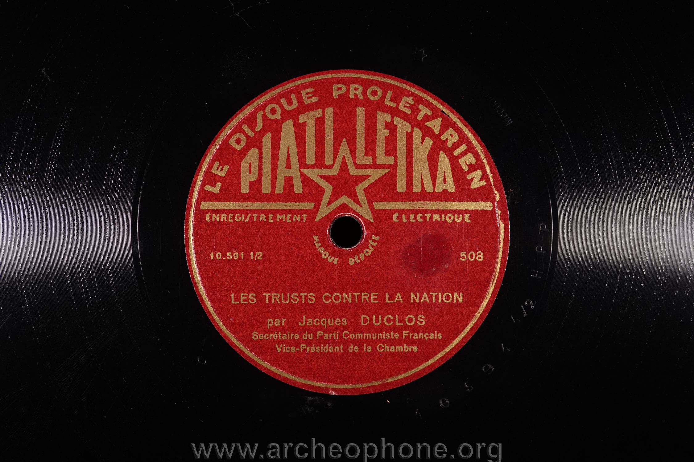 Photo du disque ou cylindre en question