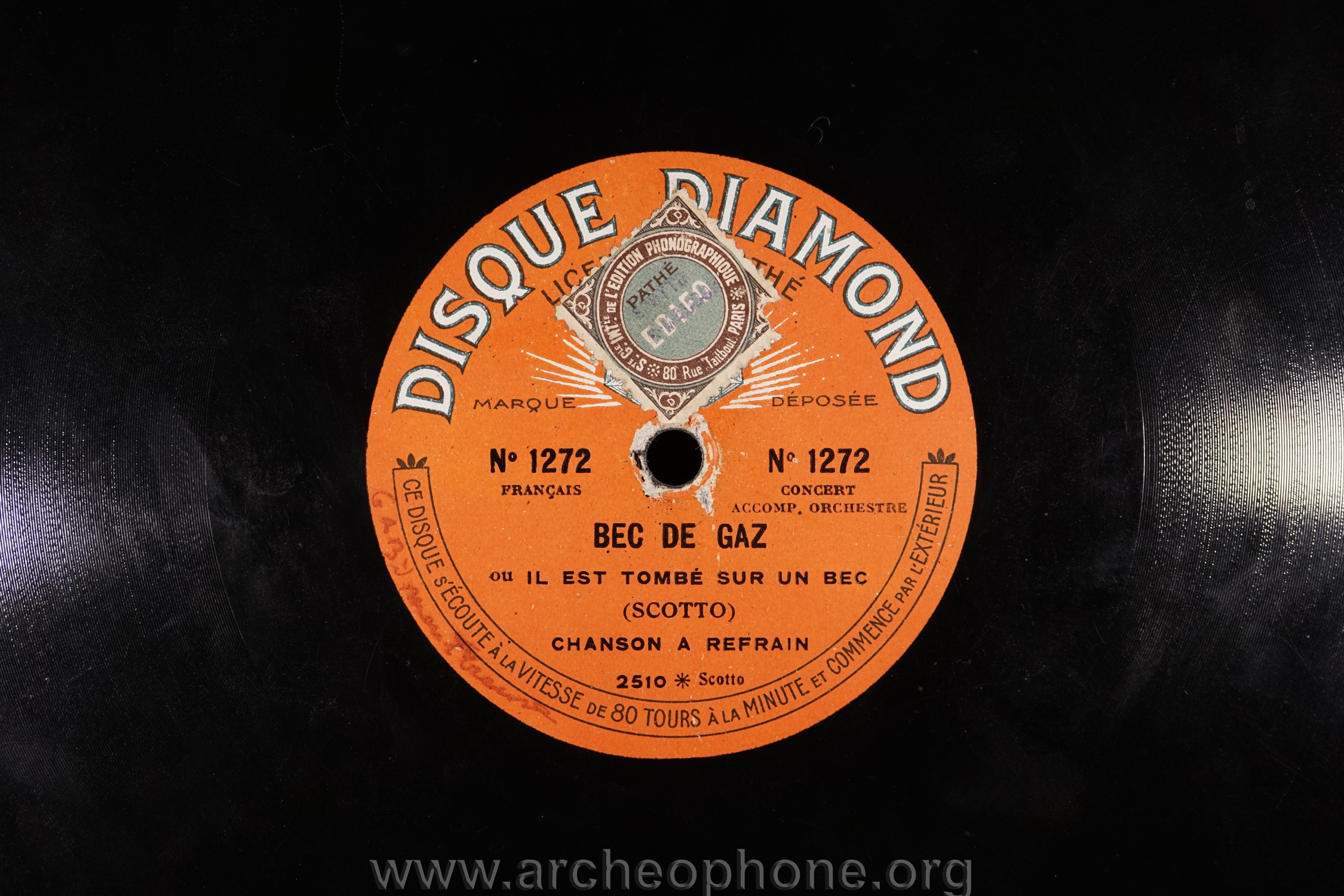 Photo du disque ou cylindre en question