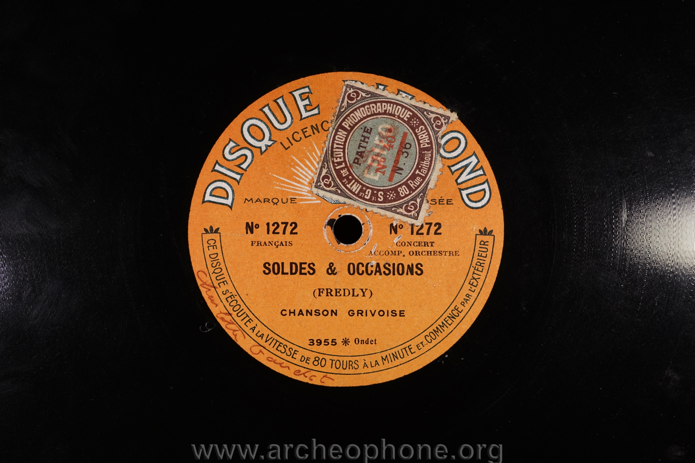 Photo du disque ou cylindre en question