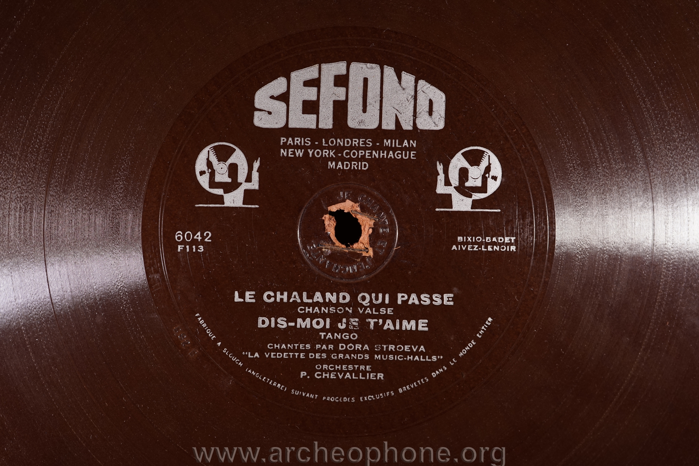 Photo du disque ou cylindre en question