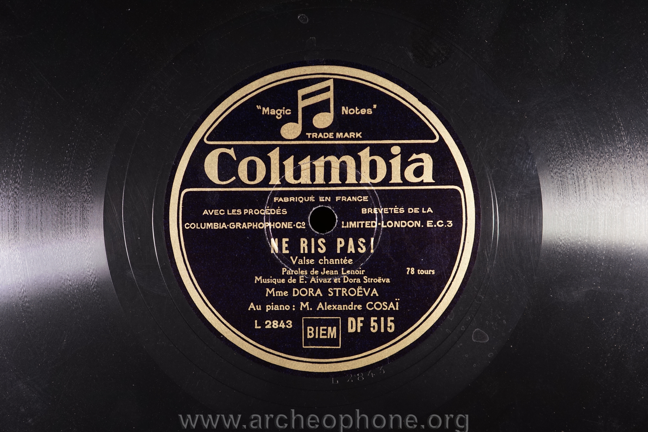 Photo du disque ou cylindre en question