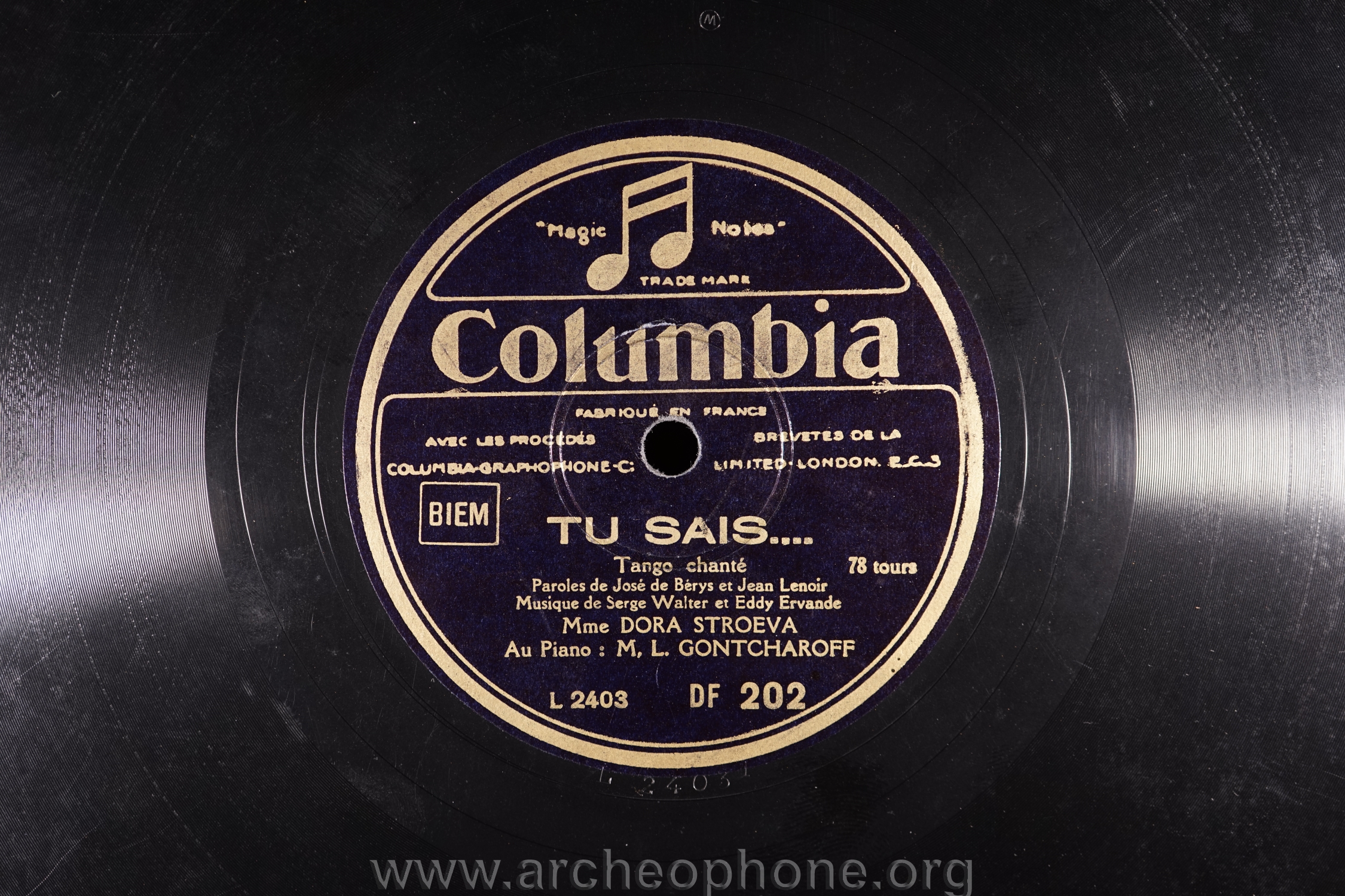 Photo du disque ou cylindre en question