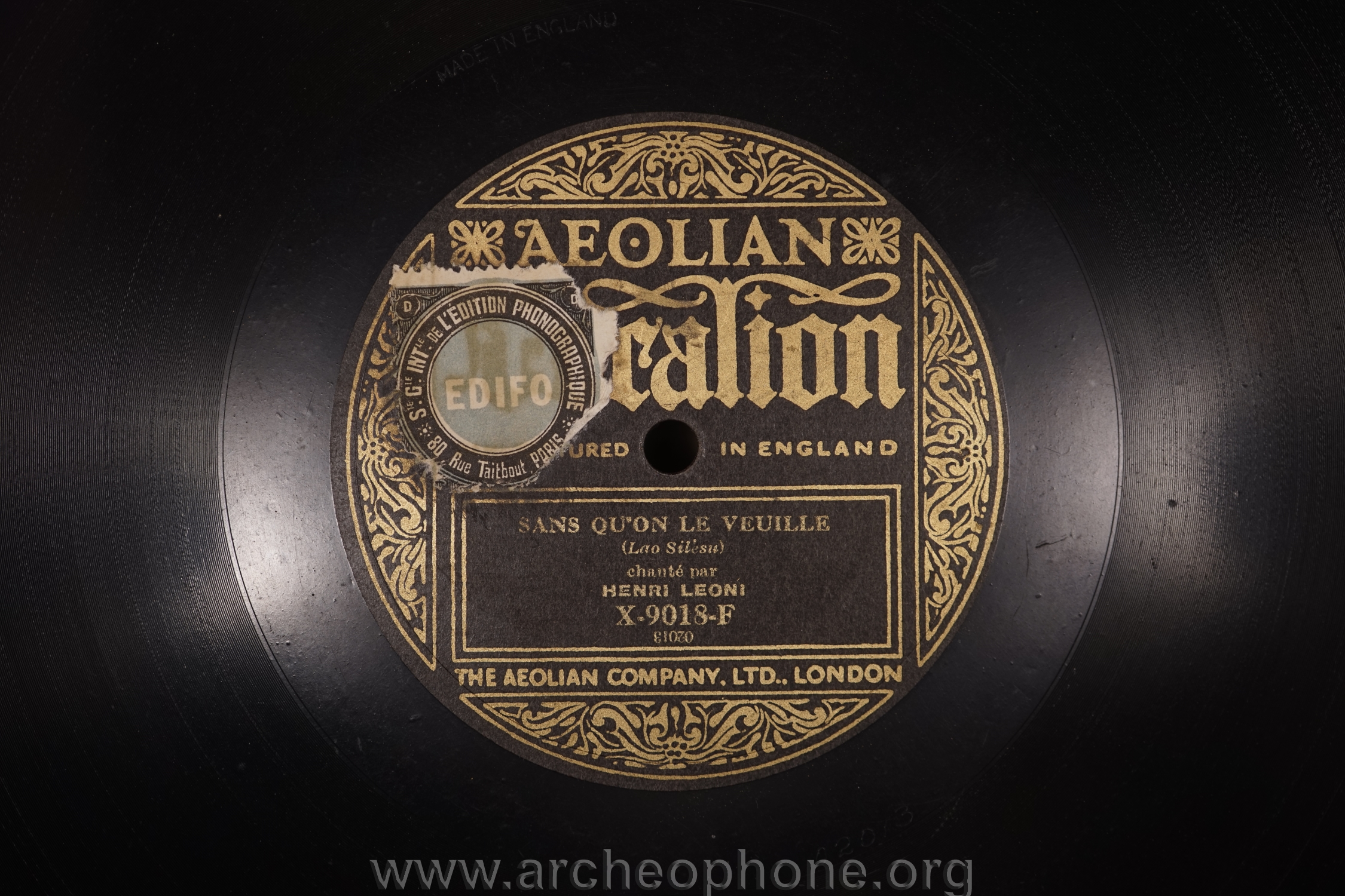 Photo du disque ou cylindre en question