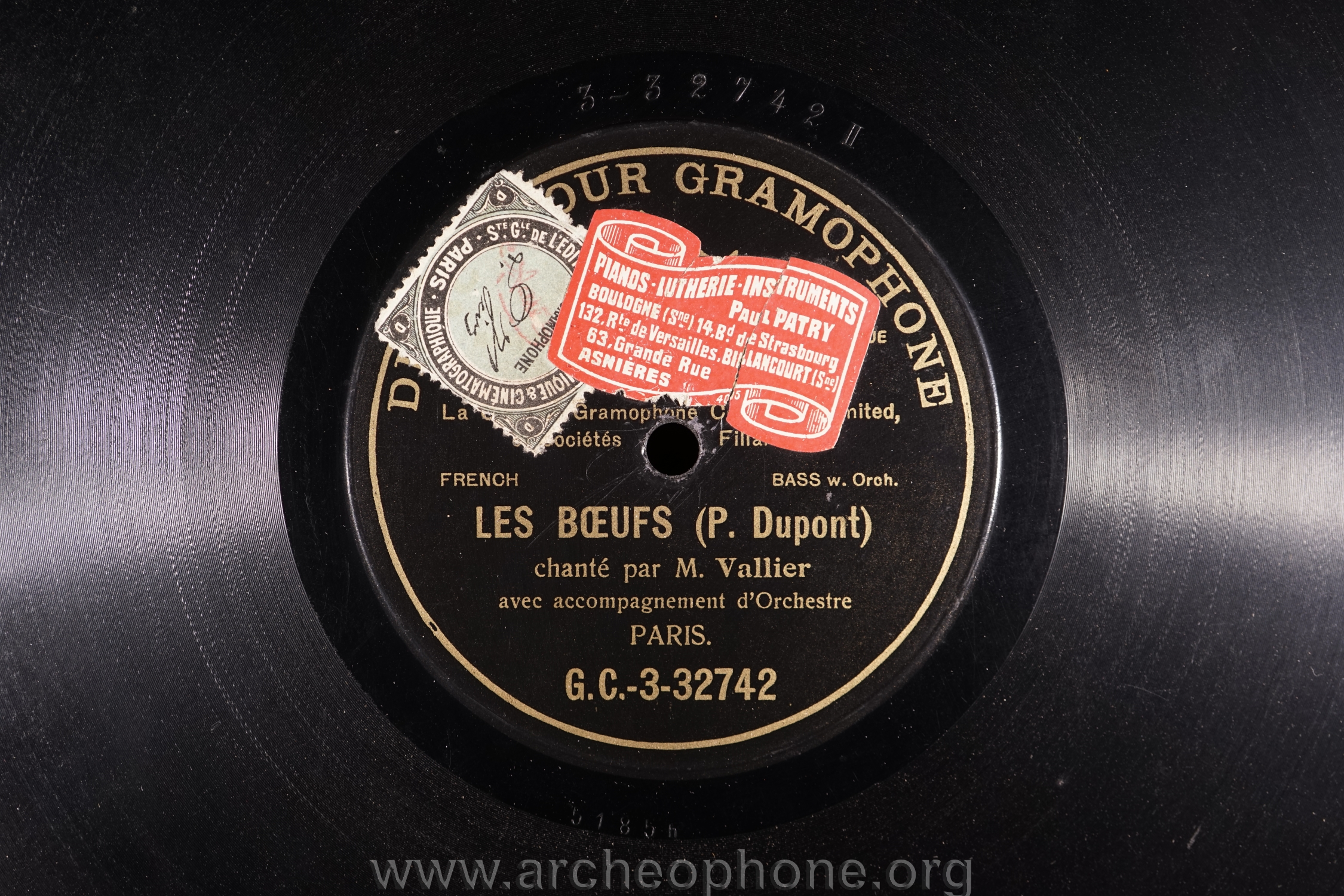 Photo du disque ou cylindre en question