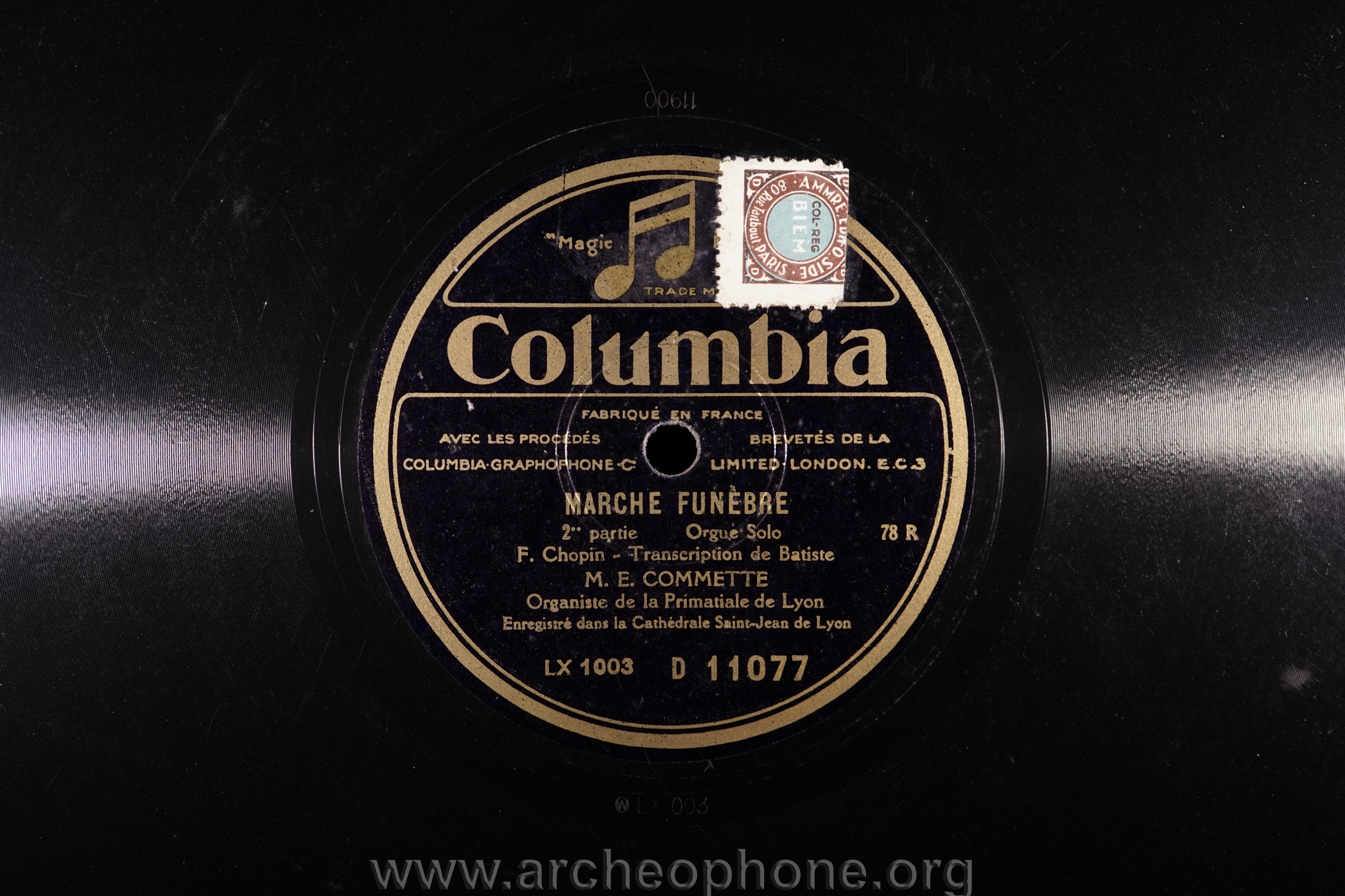 Photo du disque ou cylindre en question