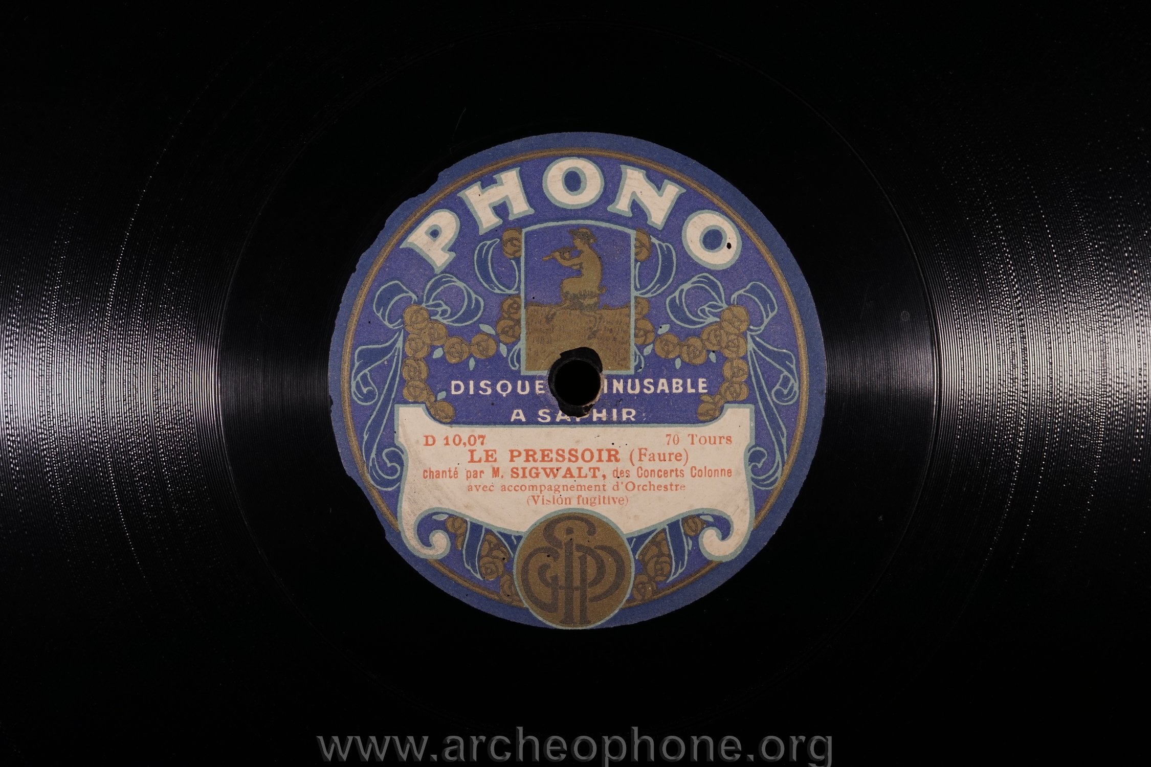 Photo du disque ou cylindre en question