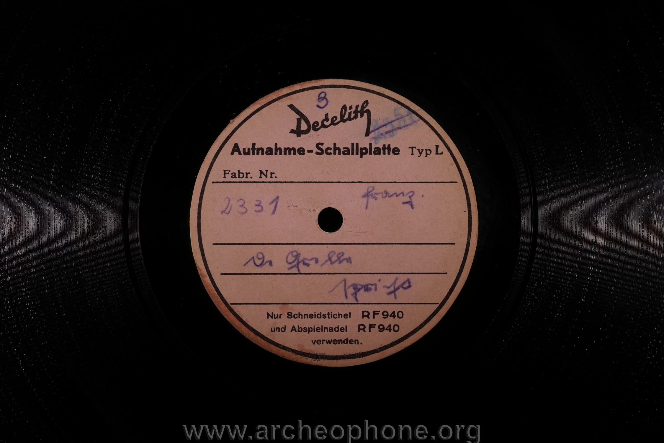 Photo du disque ou cylindre en question