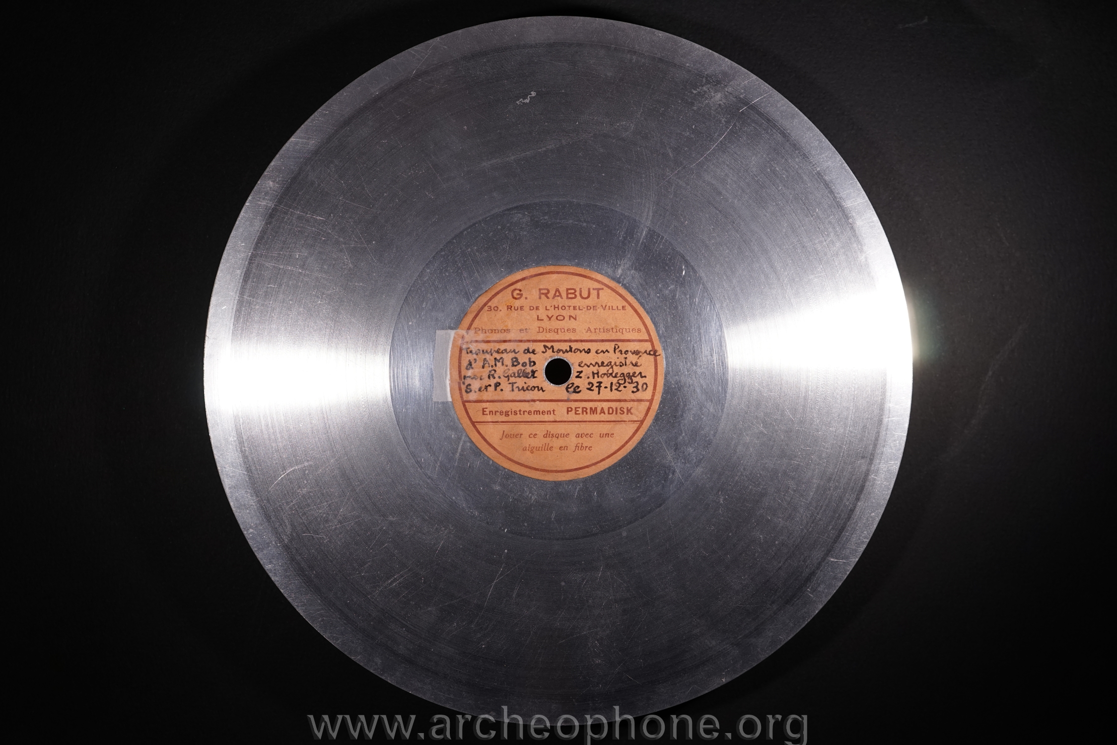 Photo du disque ou cylindre en question