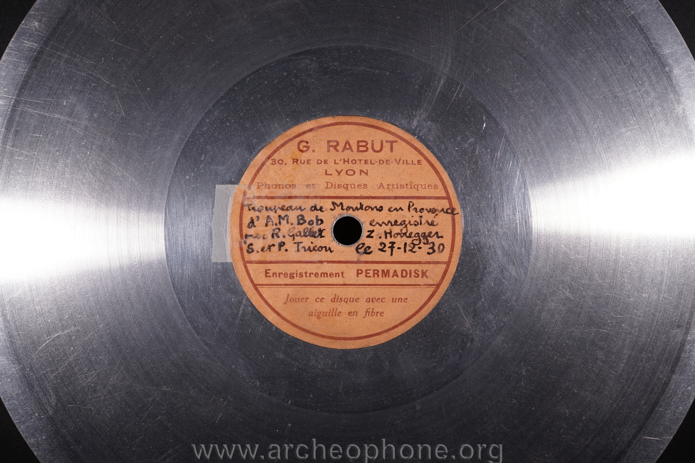 Photo du disque ou cylindre en question