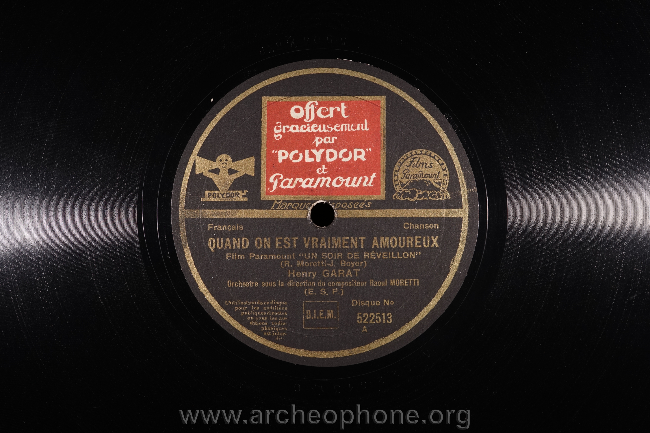 Photo du disque ou cylindre en question