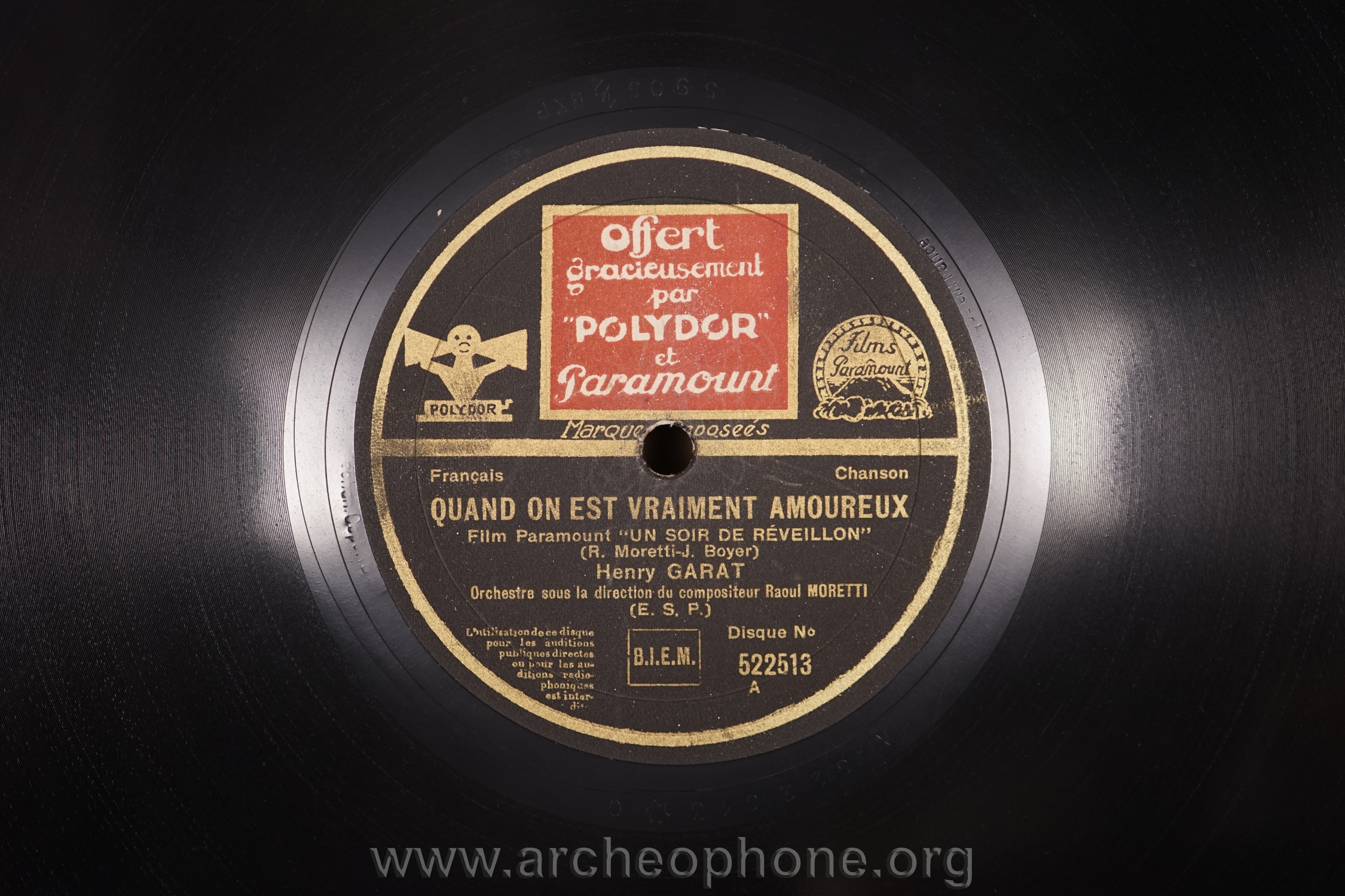 Photo du disque ou cylindre en question