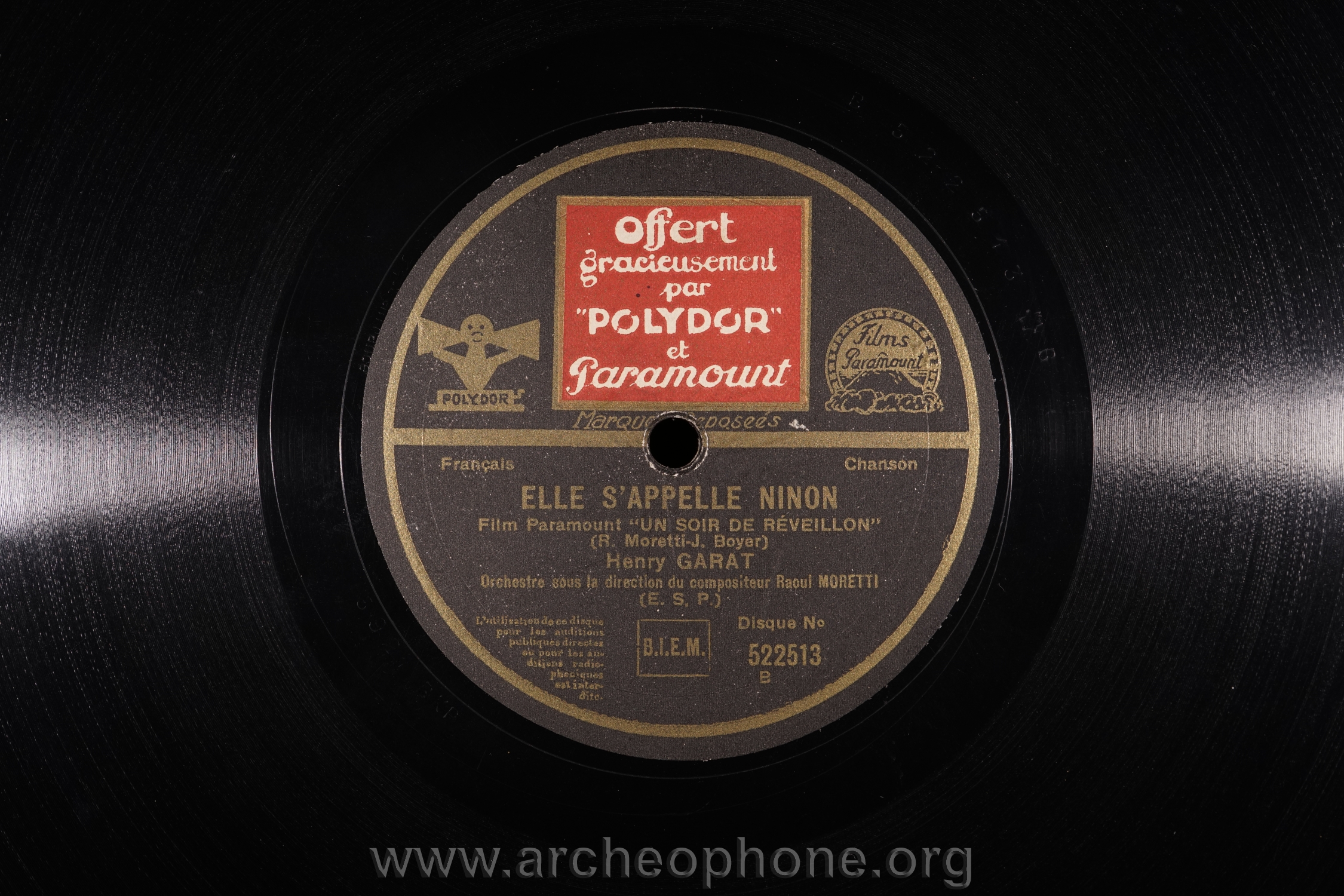 Photo du disque ou cylindre en question