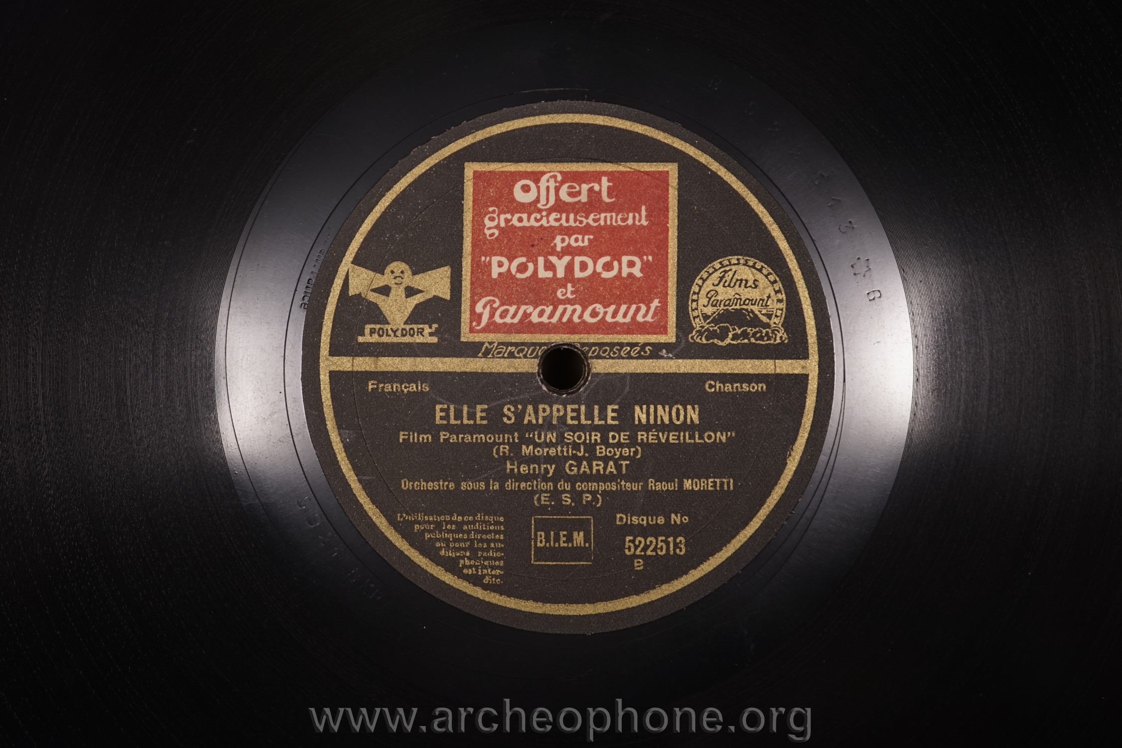 Photo du disque ou cylindre en question