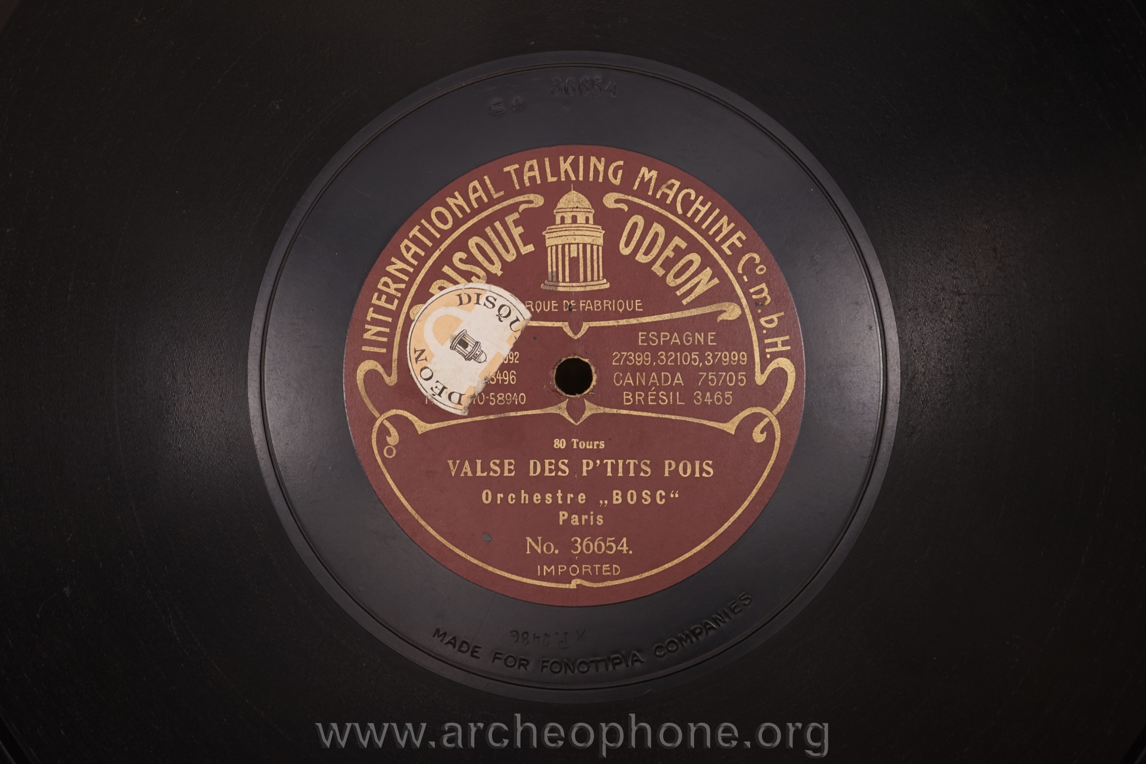 Photo du disque ou cylindre en question