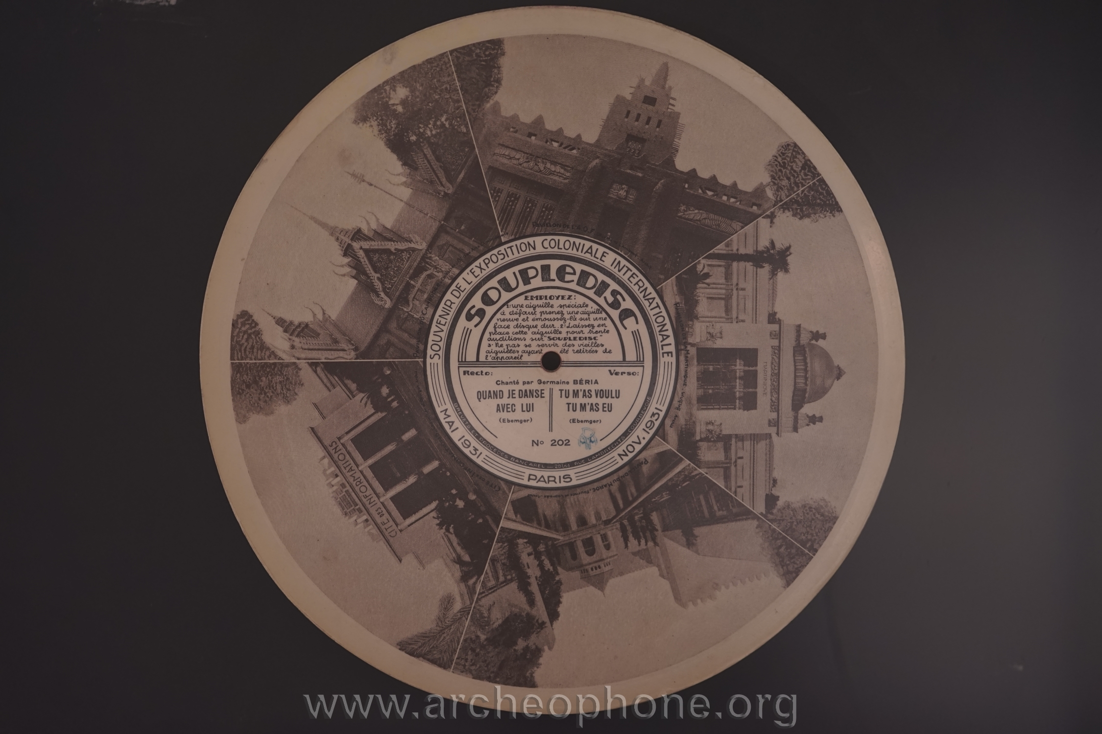 Photo du disque ou cylindre en question