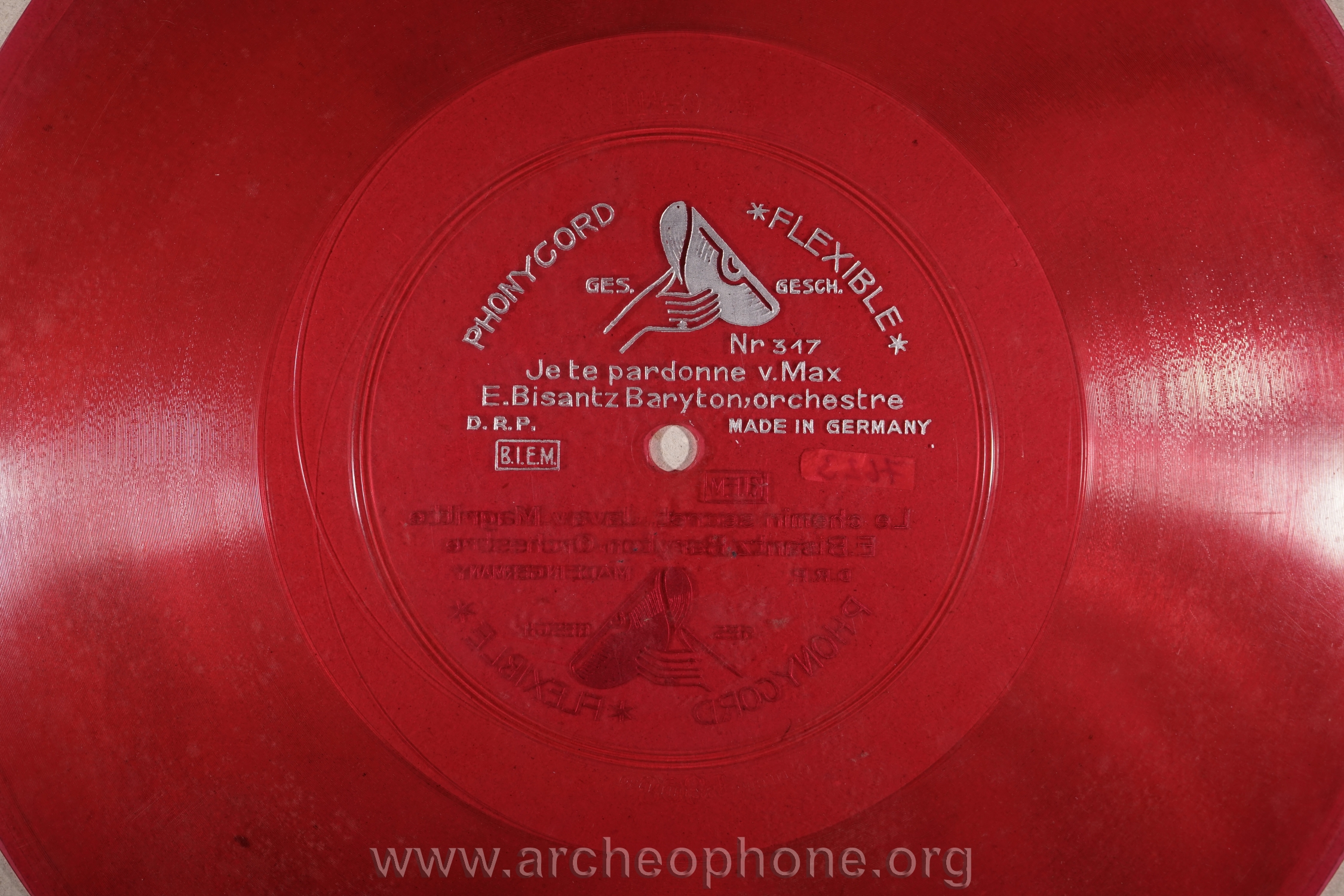 Photo du disque ou cylindre en question