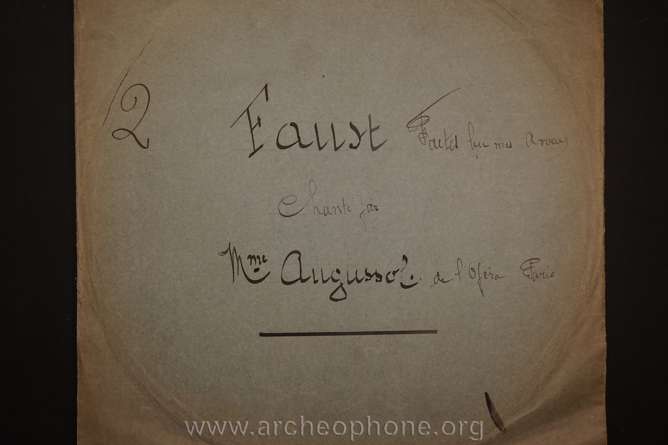 Photo du disque ou cylindre en question