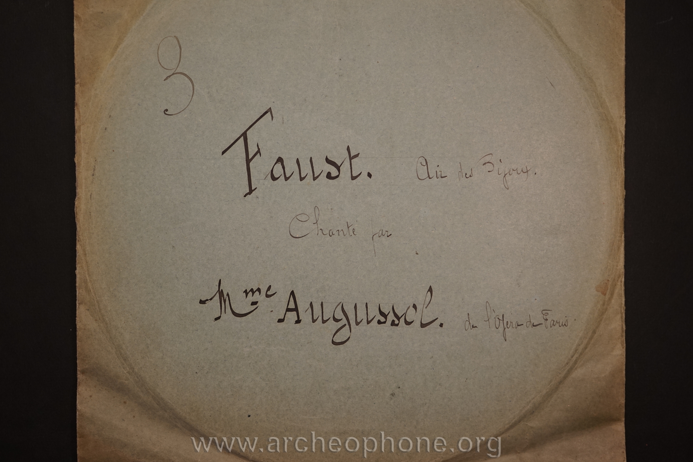 Photo du disque ou cylindre en question