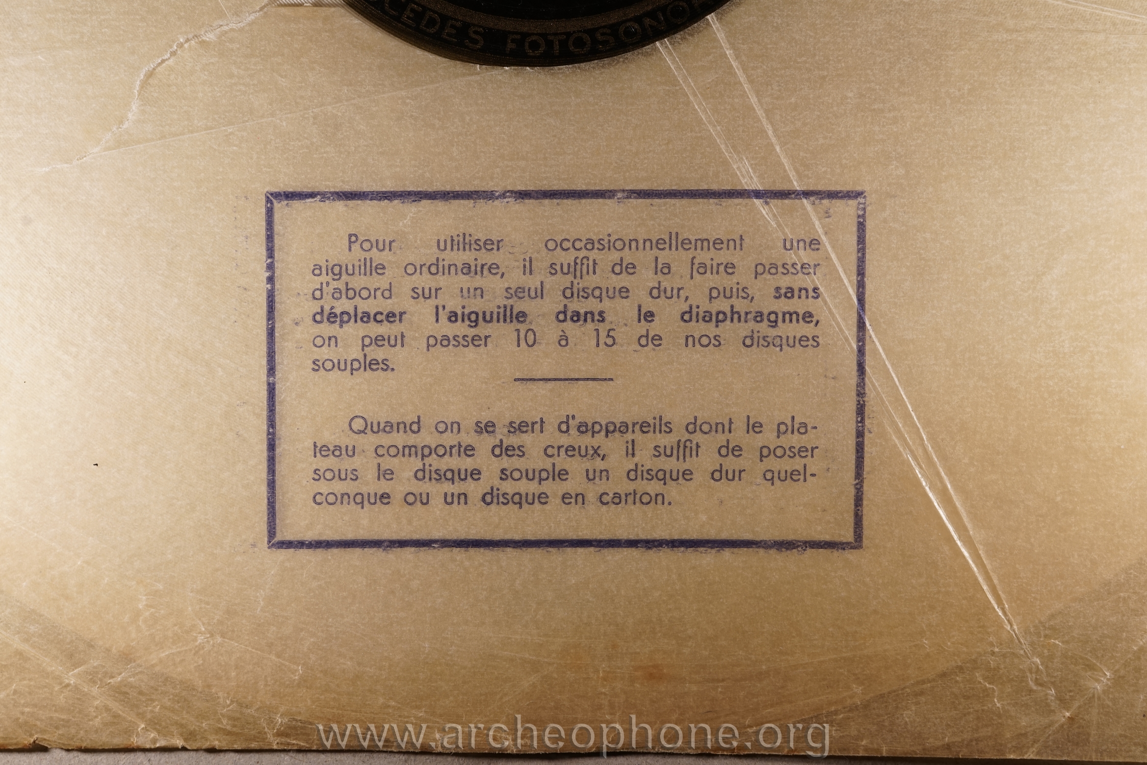 Photo du disque ou cylindre en question