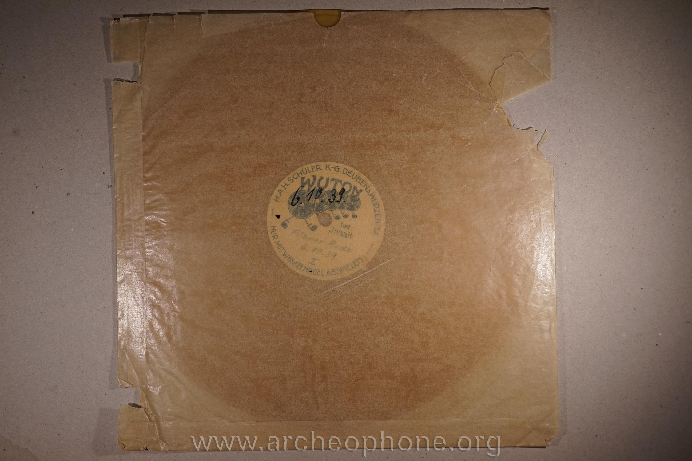 Photo du disque ou cylindre en question