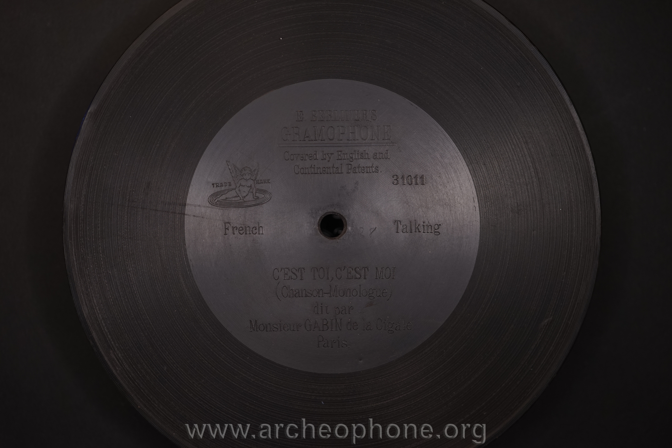 Photo du disque ou cylindre en question